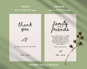 BeyzaLab Hand Drawn Wedding Thank You Cards Template