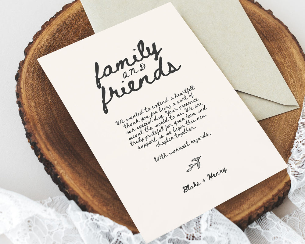 BeyzaLab Hand Drawn Wedding Thank You Cards Template