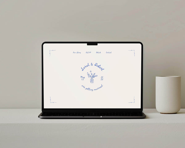 BeyzaLab - Canva Template Hand Drawn Wedding Website Invite