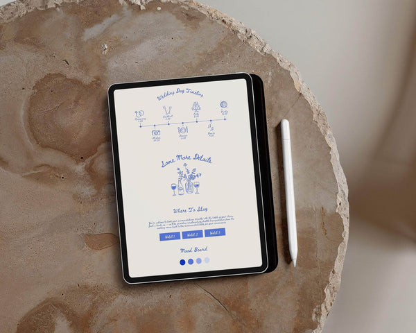 BeyzaLab - Canva Template Hand Drawn Wedding Website Invite
