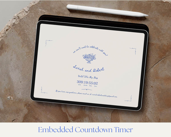 BeyzaLab - Canva Template Hand Drawn Wedding Website Invite
