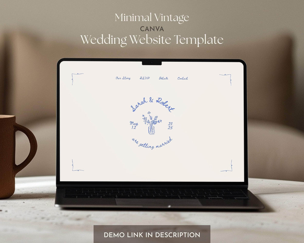 BeyzaLab - Canva Template Hand Drawn Wedding Website Invite