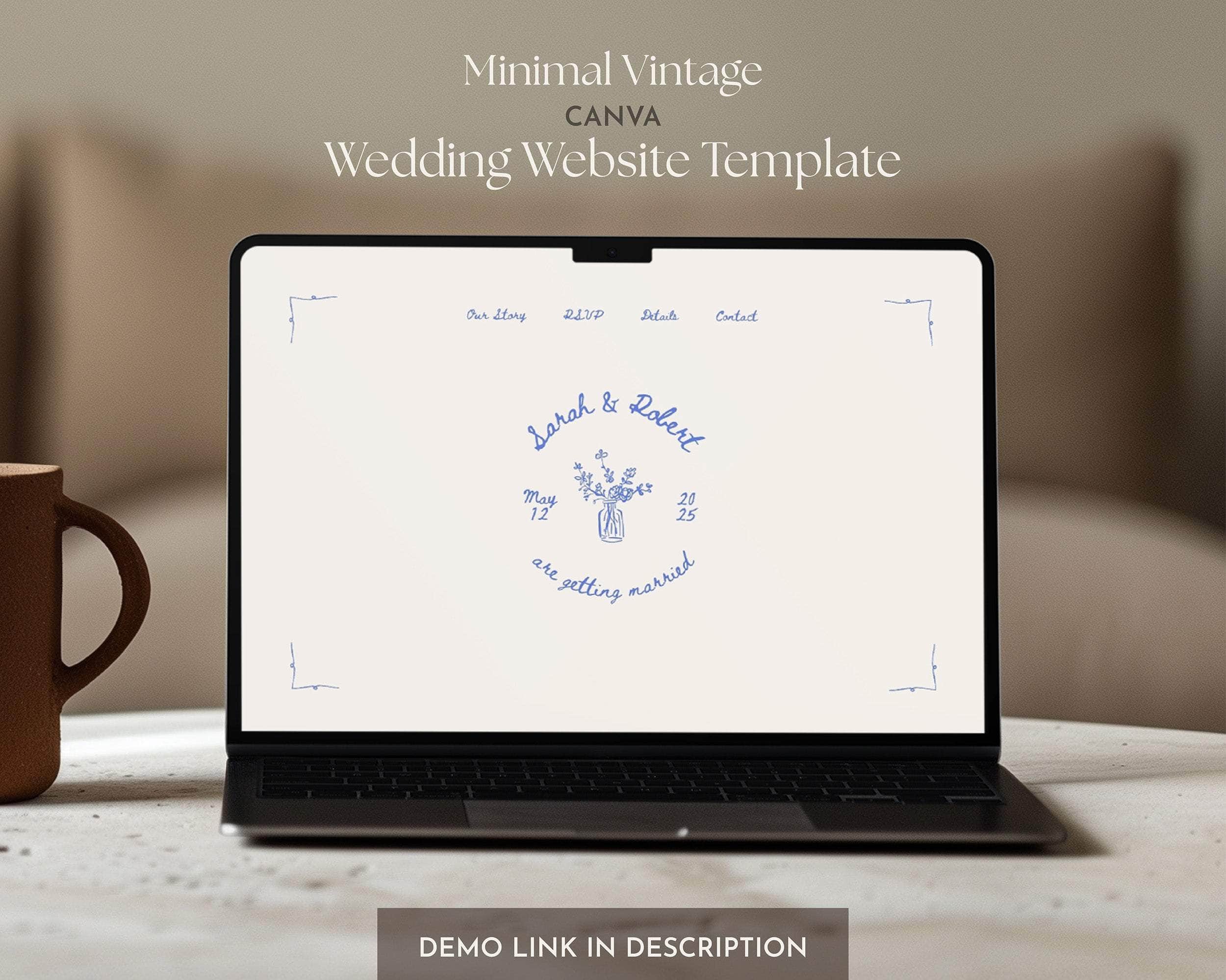 BeyzaLab - Canva Template Hand Drawn Wedding Website Invite