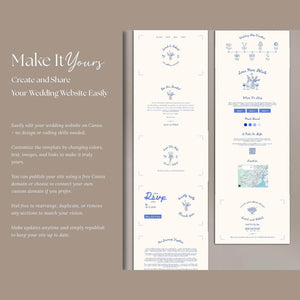Instant Download - Canva Template Hand Drawn Wedding Website Invite
