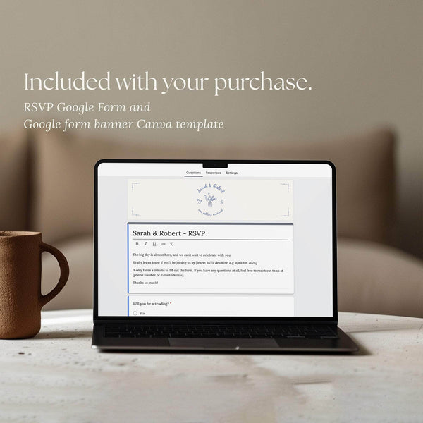 Instant Download - Canva Template Hand Drawn Wedding Website Invite