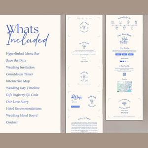 Instant Download - Canva Template Hand Drawn Wedding Website Invite