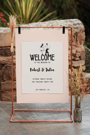 BeyzaLab Hand Drawn Wedding Welcome Sign