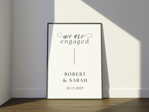 BeyzaLab Minimal Engagement Party Sign