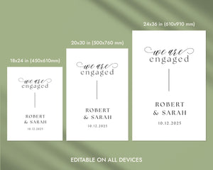 BeyzaLab Minimal Engagement Party Sign