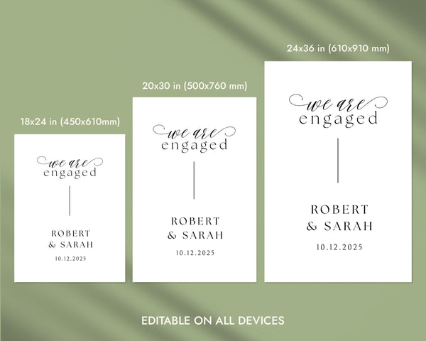 BeyzaLab Minimal Engagement Party Sign