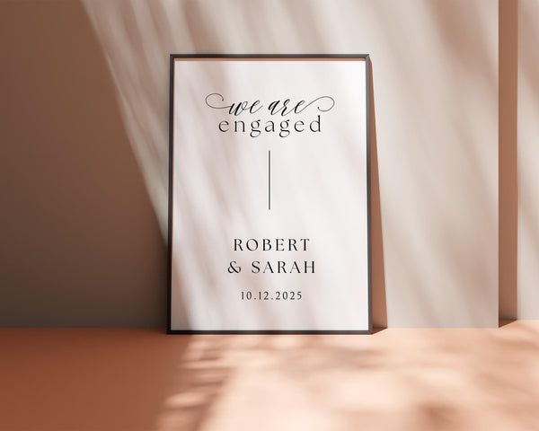 BeyzaLab Minimal Engagement Party Sign