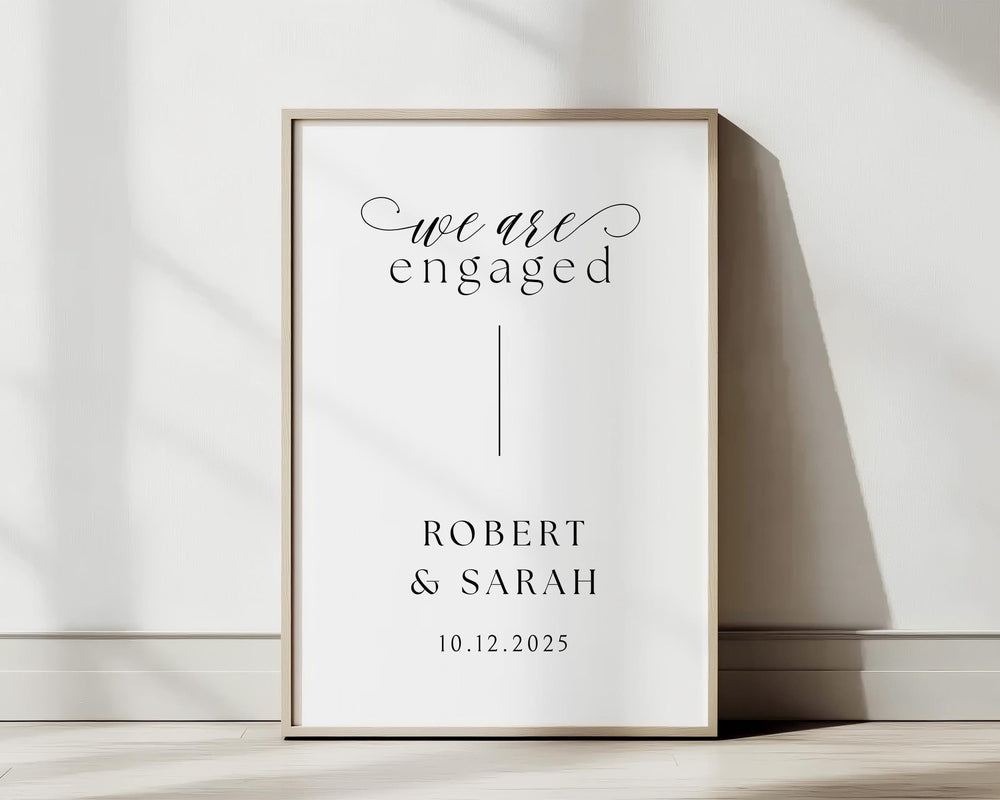 BeyzaLab Minimal Engagement Party Sign