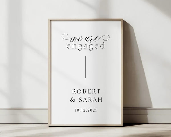 BeyzaLab Minimal Engagement Party Sign