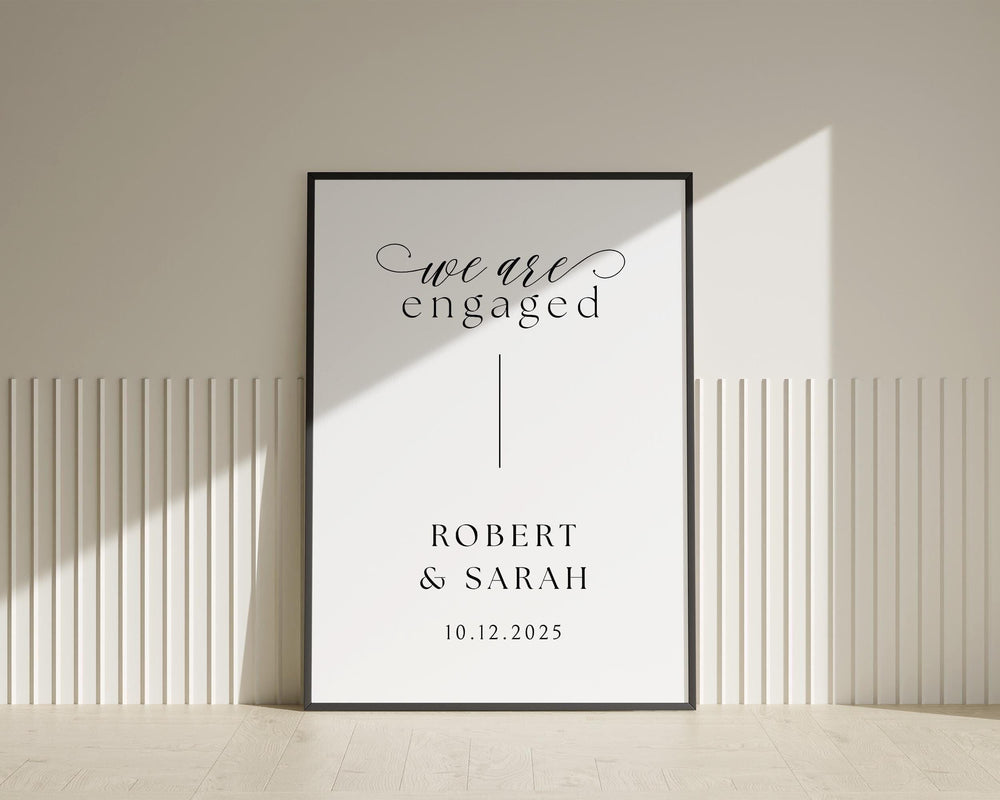 BeyzaLab Minimal Engagement Party Sign