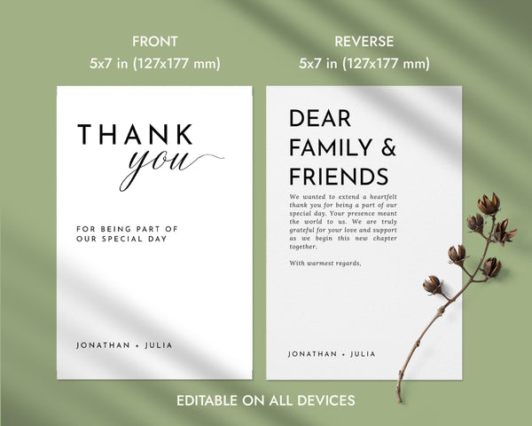 BeyzaLab Minimal Thank You Cards