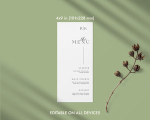 BeyzaLab Minimal Wedding Menu Cards