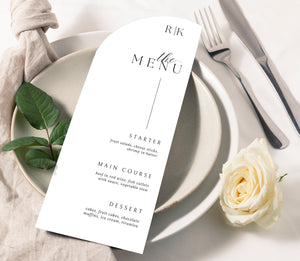 BeyzaLab Minimal Wedding Menu Cards