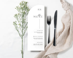 BeyzaLab Minimal Wedding Menu Cards