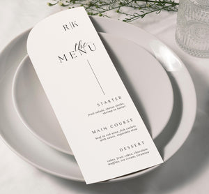 BeyzaLab Minimal Wedding Menu Cards