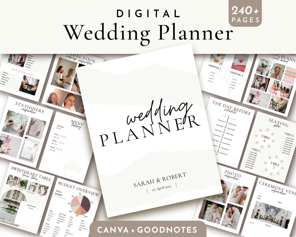 BeyzaLab Minimal Wedding Planner Goodnotes and Canva