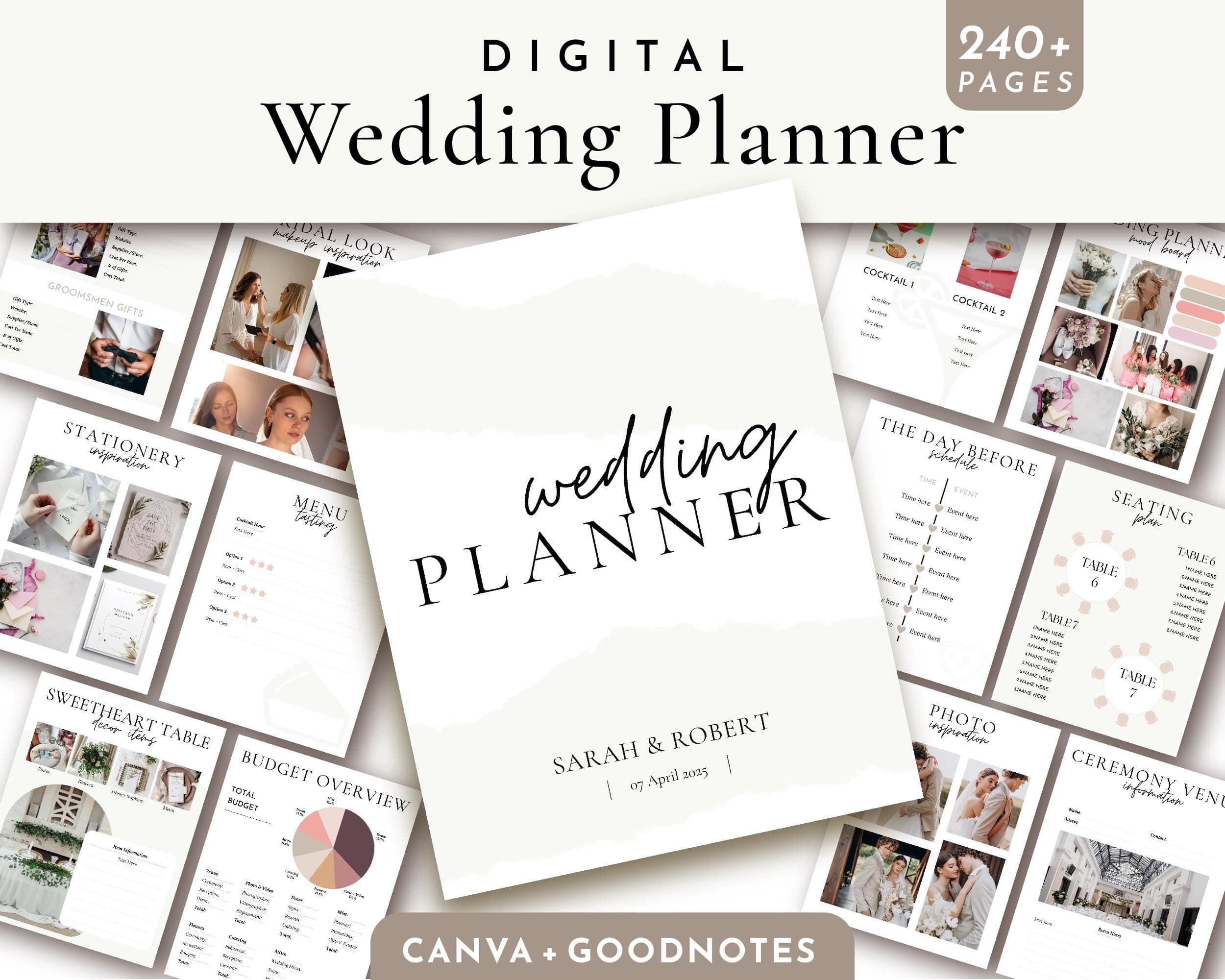 BeyzaLab Minimal Wedding Planner Goodnotes and Canva