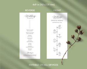 BeyzaLab Minimal Wedding Program