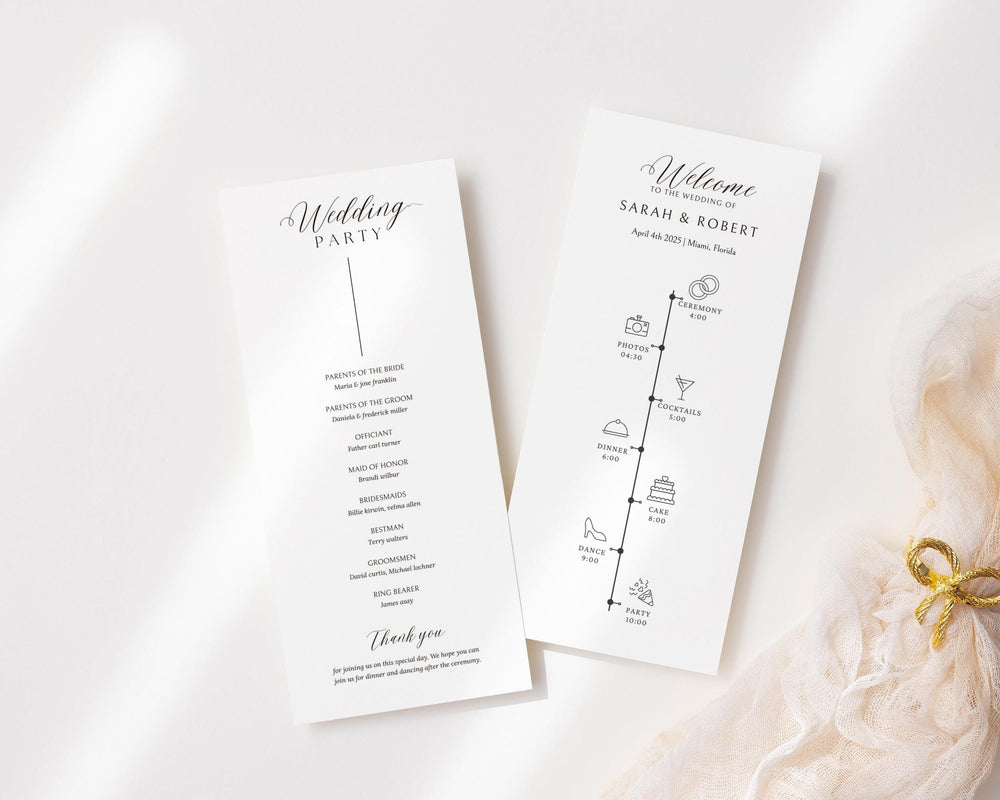 BeyzaLab Minimal Wedding Program
