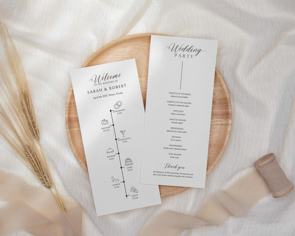 BeyzaLab Minimal Wedding Program