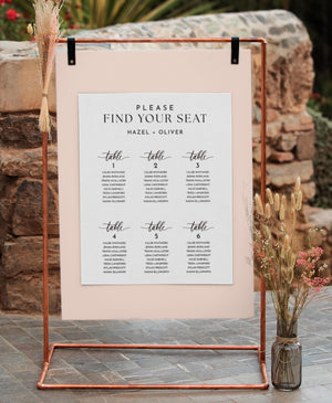 BeyzaLab Minimal Wedding Seating Chart