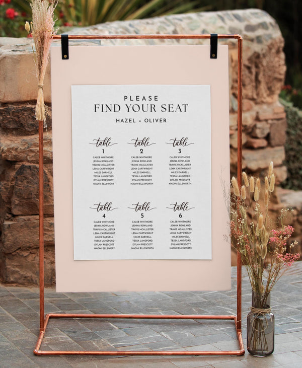 BeyzaLab Minimal Wedding Seating Chart
