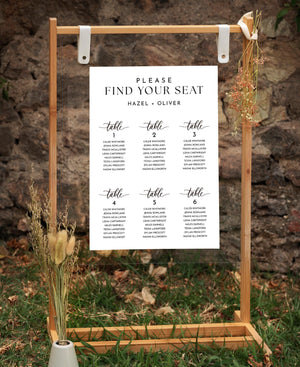 BeyzaLab Minimal Wedding Seating Chart