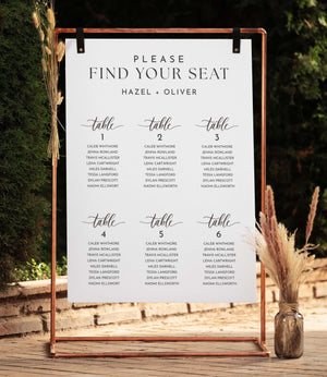 BeyzaLab Minimal Wedding Seating Chart