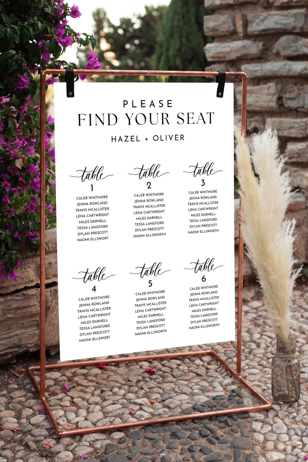 BeyzaLab Minimal Wedding Seating Chart