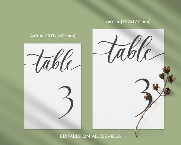 BeyzaLab Minimalist Wedding Table Numbers