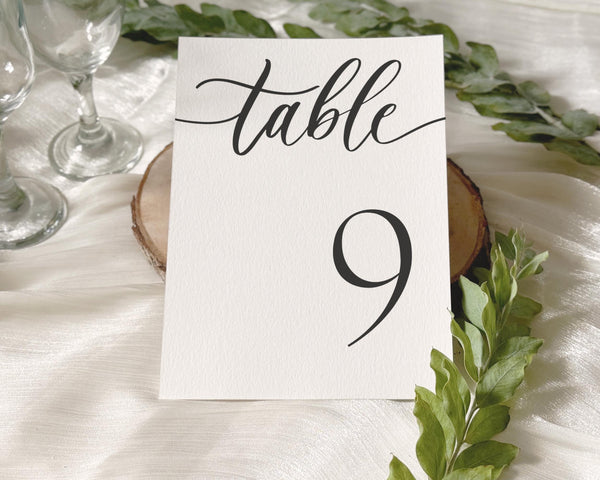 BeyzaLab Minimalist Wedding Table Numbers