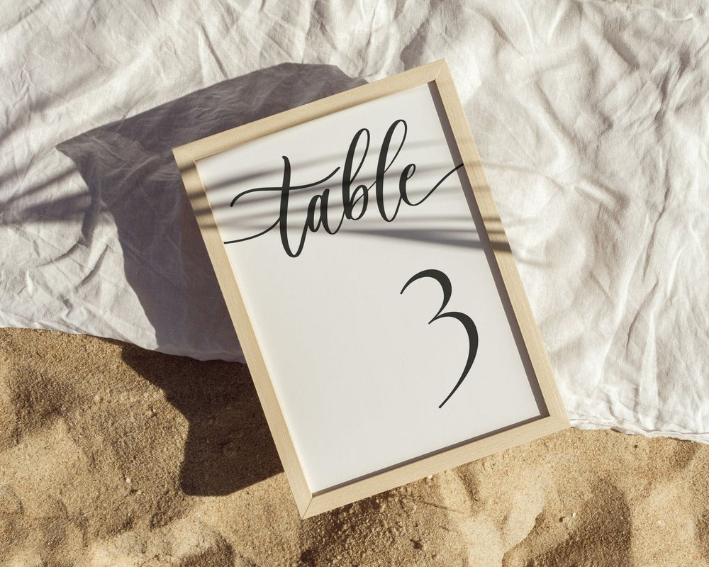 BeyzaLab - Canva Template Minimalist Wedding Table Numbers