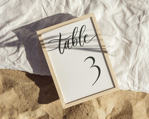 BeyzaLab - Canva Template Minimalist Wedding Table Numbers
