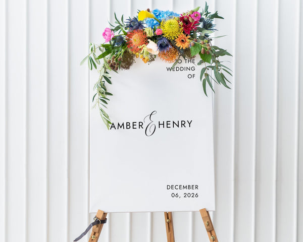 BeyzaLab Minimalist Wedding Welcome Sign