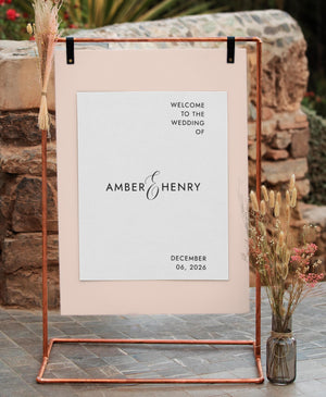 BeyzaLab Minimalist Wedding Welcome Sign