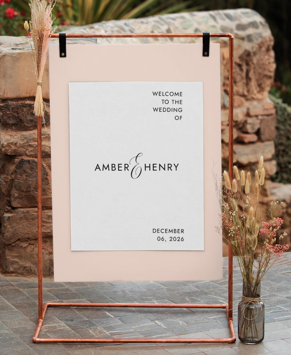 BeyzaLab Minimalist Wedding Welcome Sign