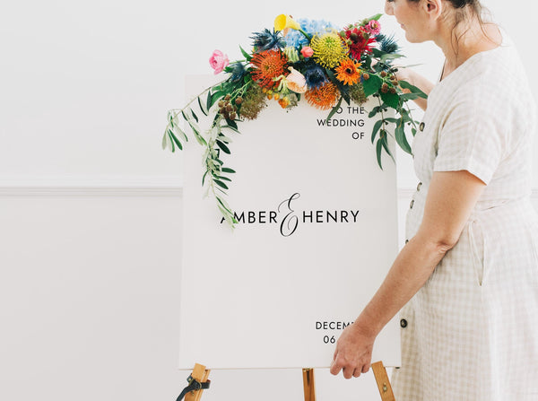 BeyzaLab Minimalist Wedding Welcome Sign