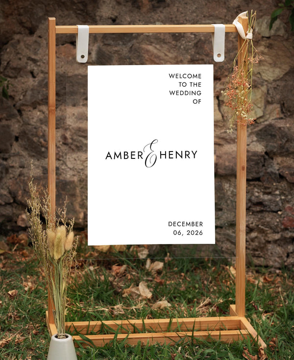 BeyzaLab Minimalist Wedding Welcome Sign