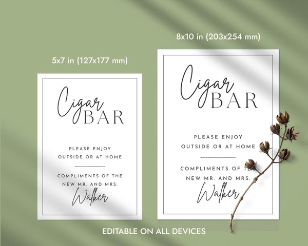 BeyzaLab Modern Cigar Bar Sign