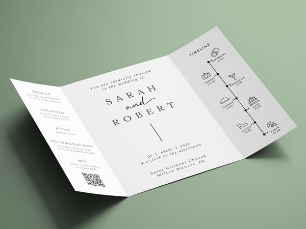 BeyzaLab Modern Gatefold Wedding Invitation