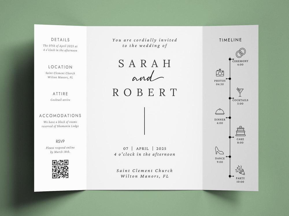 BeyzaLab Modern Gatefold Wedding Invitation
