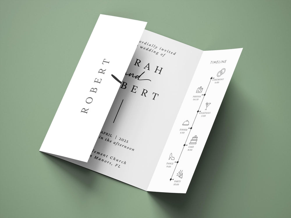 BeyzaLab Modern Gatefold Wedding Invitation