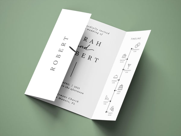 BeyzaLab Modern Gatefold Wedding Invitation