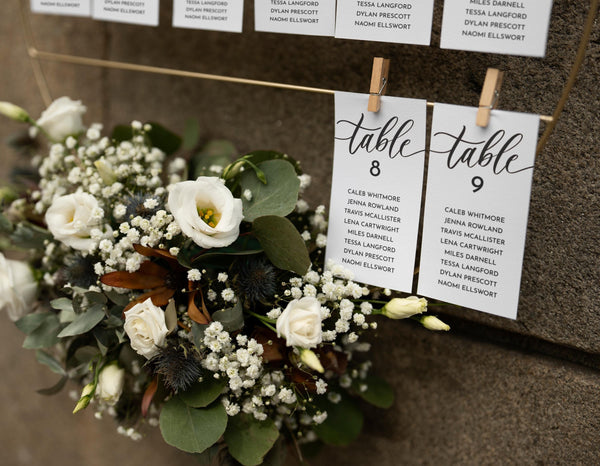 BeyzaLab Modern Seating Chart Cards