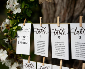 BeyzaLab Modern Seating Chart Cards
