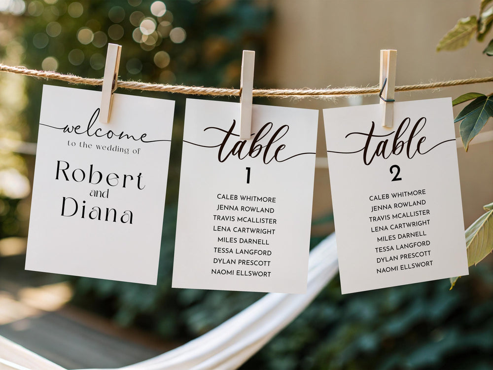 BeyzaLab Modern Seating Chart Cards